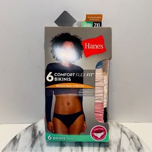 Hanes 2XL Womens Comfort Flex Fit Microfiber Stretch Modern Brief 6-Pack